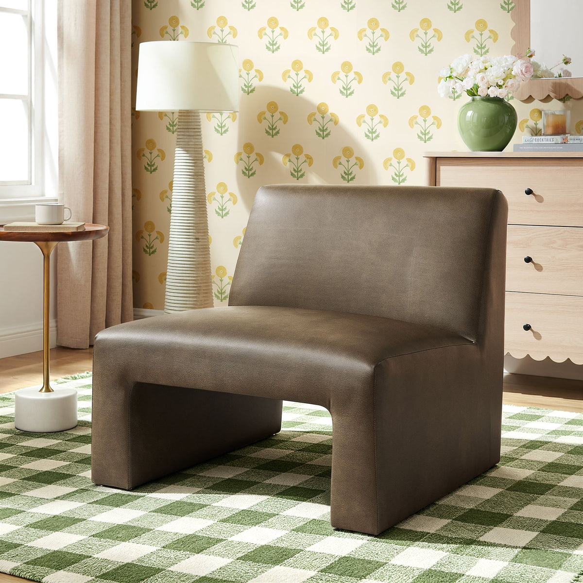 Amita Vegan Leather Armless Accent Chair by Modway, photo 26 of 27