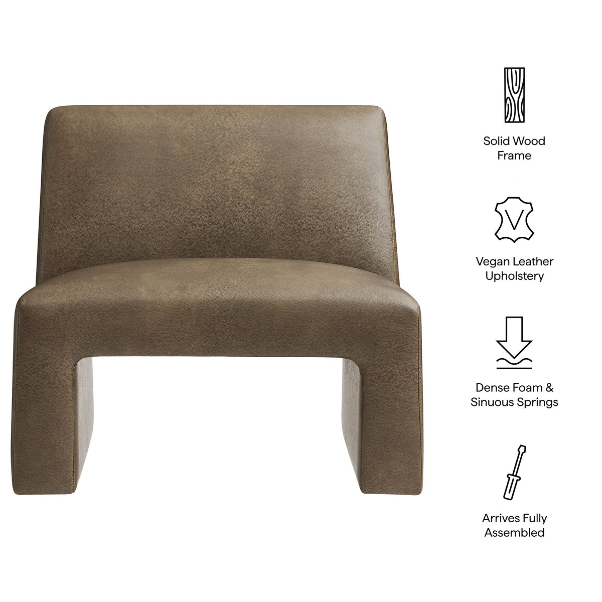 Amita Vegan Leather Armless Accent Chair by Modway, photo 20 of 27