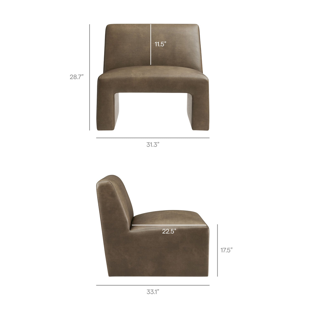 Amita Vegan Leather Armless Accent Chair by Modway, photo 21 of 27