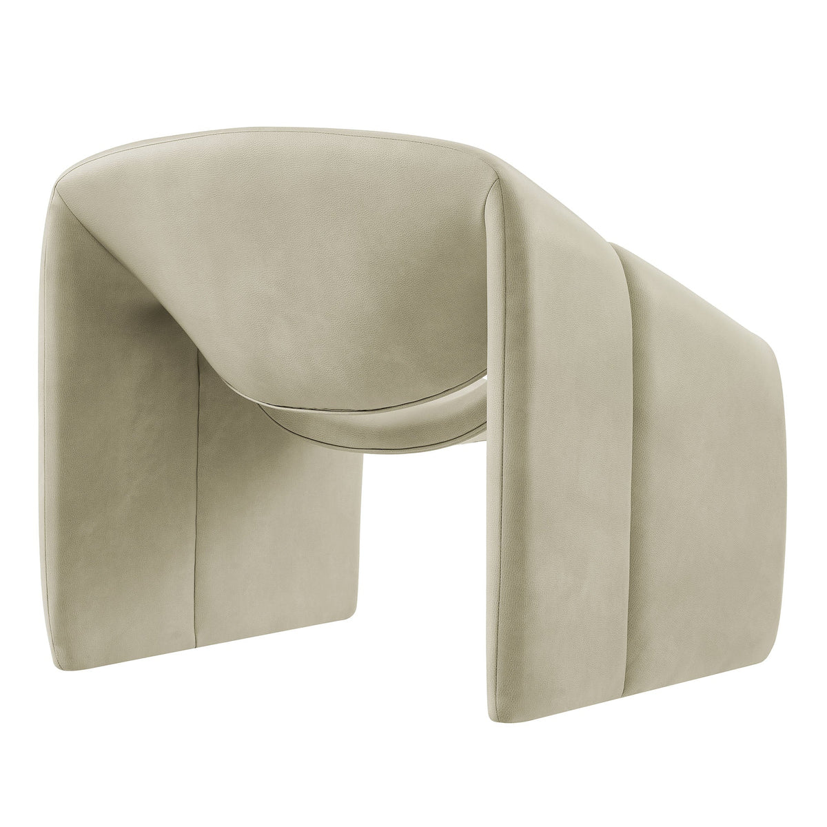 Vivi Vegan Leather Curved Arm Accent Chair by Modway, photo 5 of 27