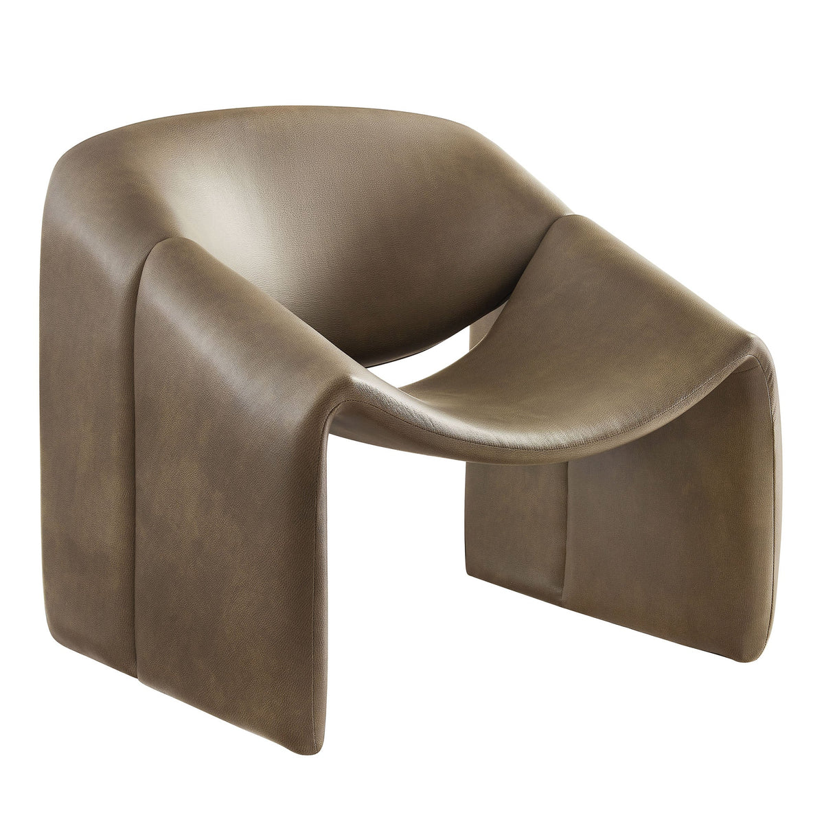 Vivi Vegan Leather Curved Arm Accent Chair by Modway, photo 10 of 27