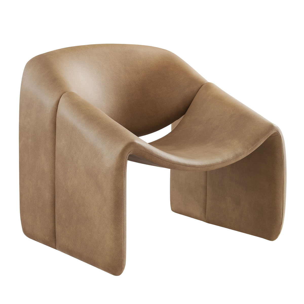 Vivi Vegan Leather Curved Arm Accent Chair by Modway, photo 19 of 27