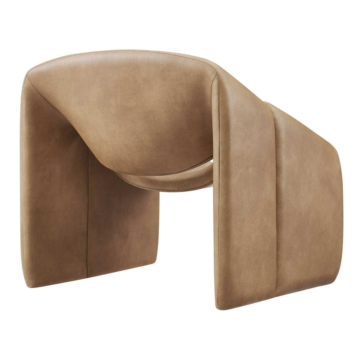 Vivi Vegan Leather Curved Arm Accent Chair by Modway, photo 23 of 27