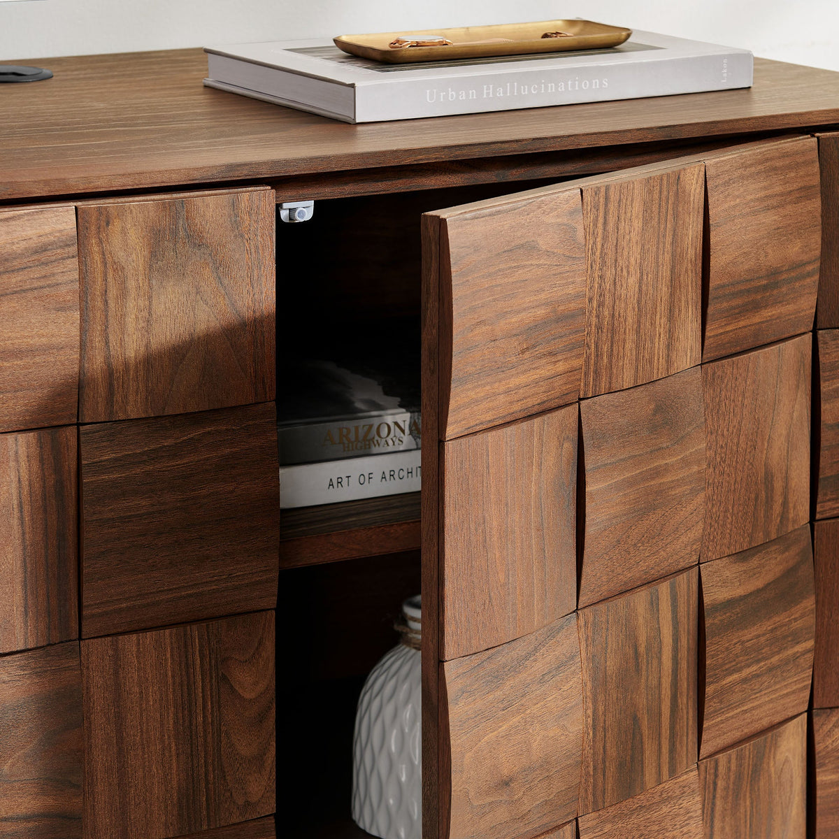 Duskin Geometric Block Design Wall Mounted TV Stand by Modway, photo 10 of 19