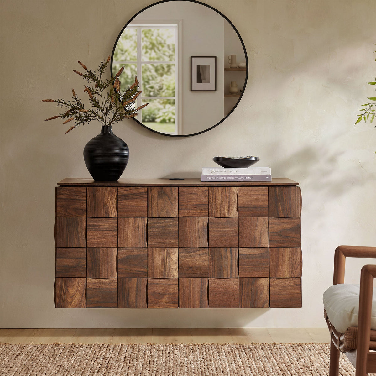 Duskin Geometric Block Design Wall Mounted TV Stand by Modway, photo 9 of 19