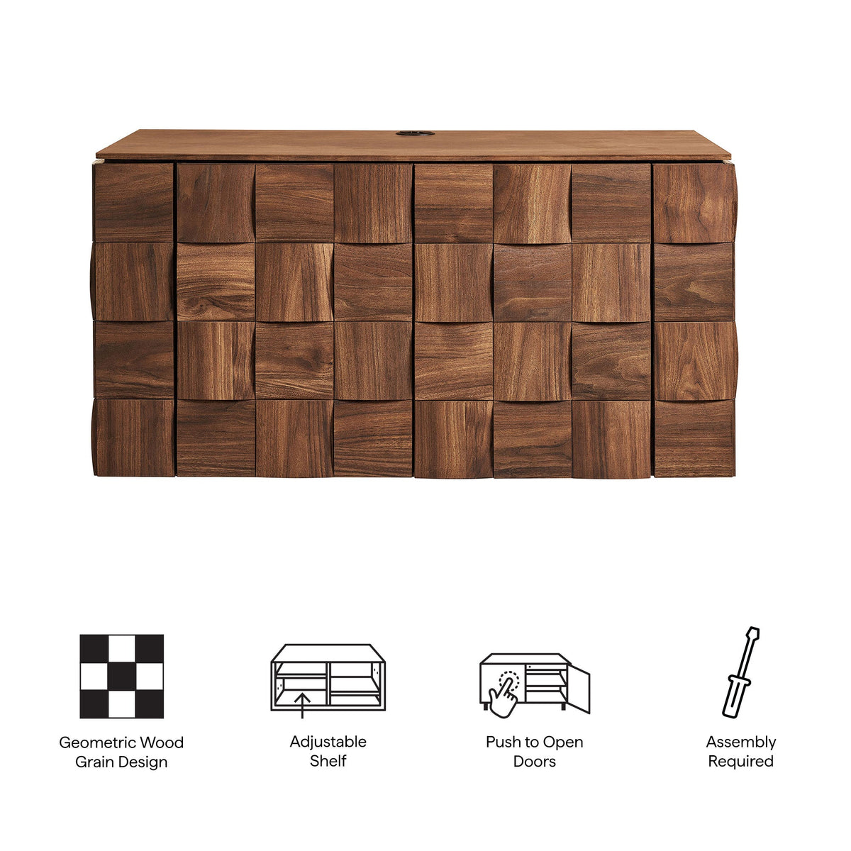 Duskin Geometric Block Design Wall Mounted TV Stand by Modway, photo 2 of 19