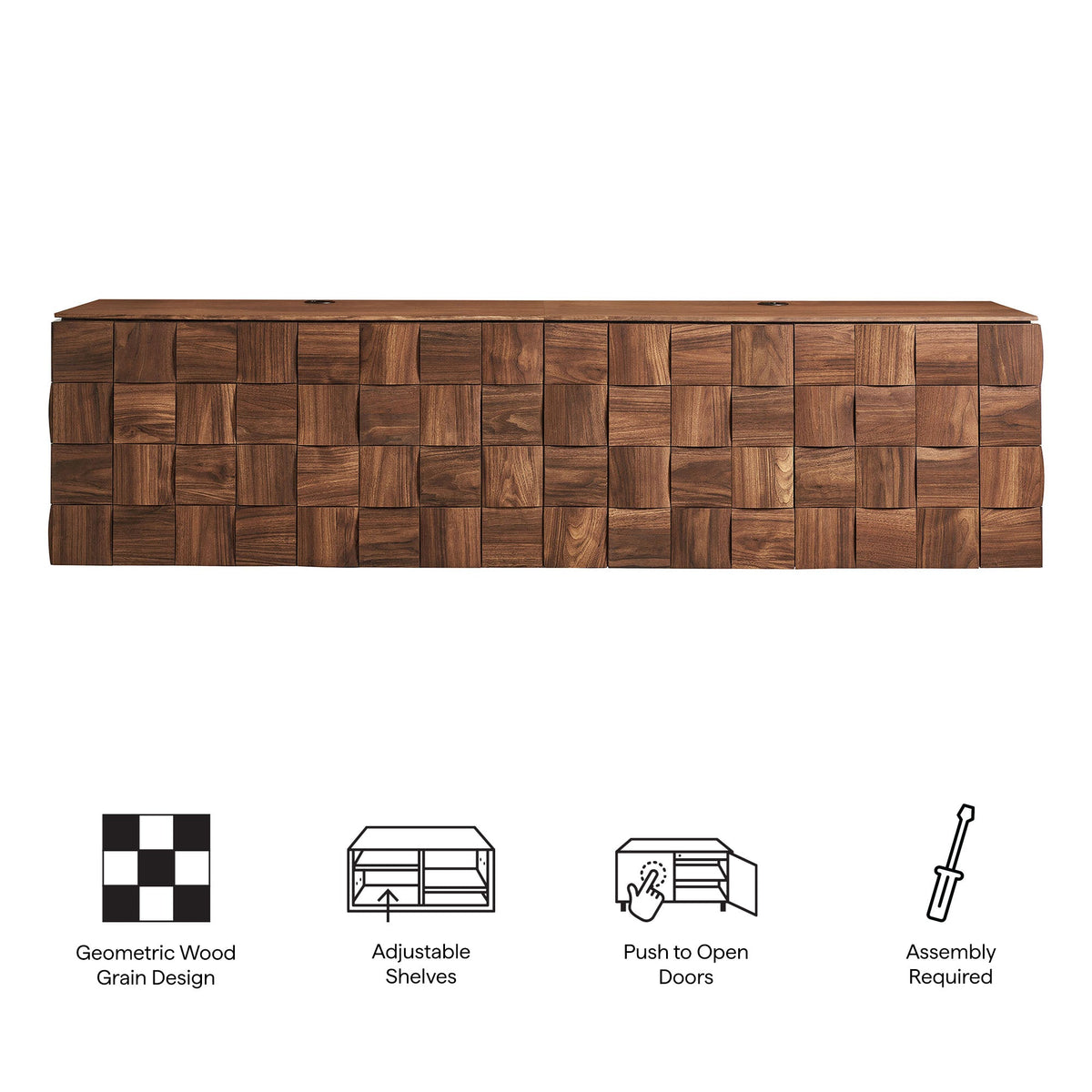 Duskin Geometric Block Design Wall Mounted TV Stand by Modway, photo 12 of 19