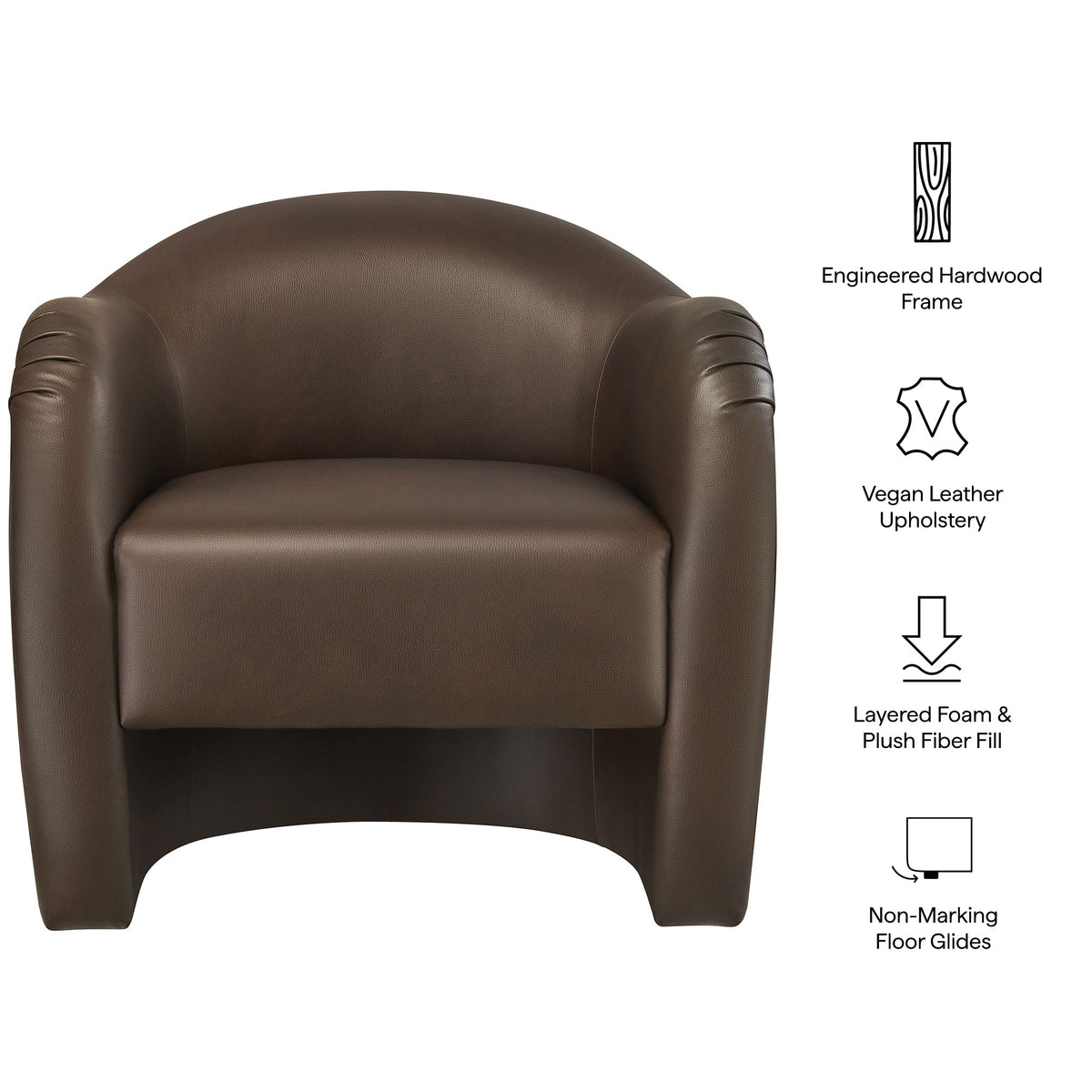 Compose Barrel Vegan Leather Accent Chair by Modway, photo 2 of 36