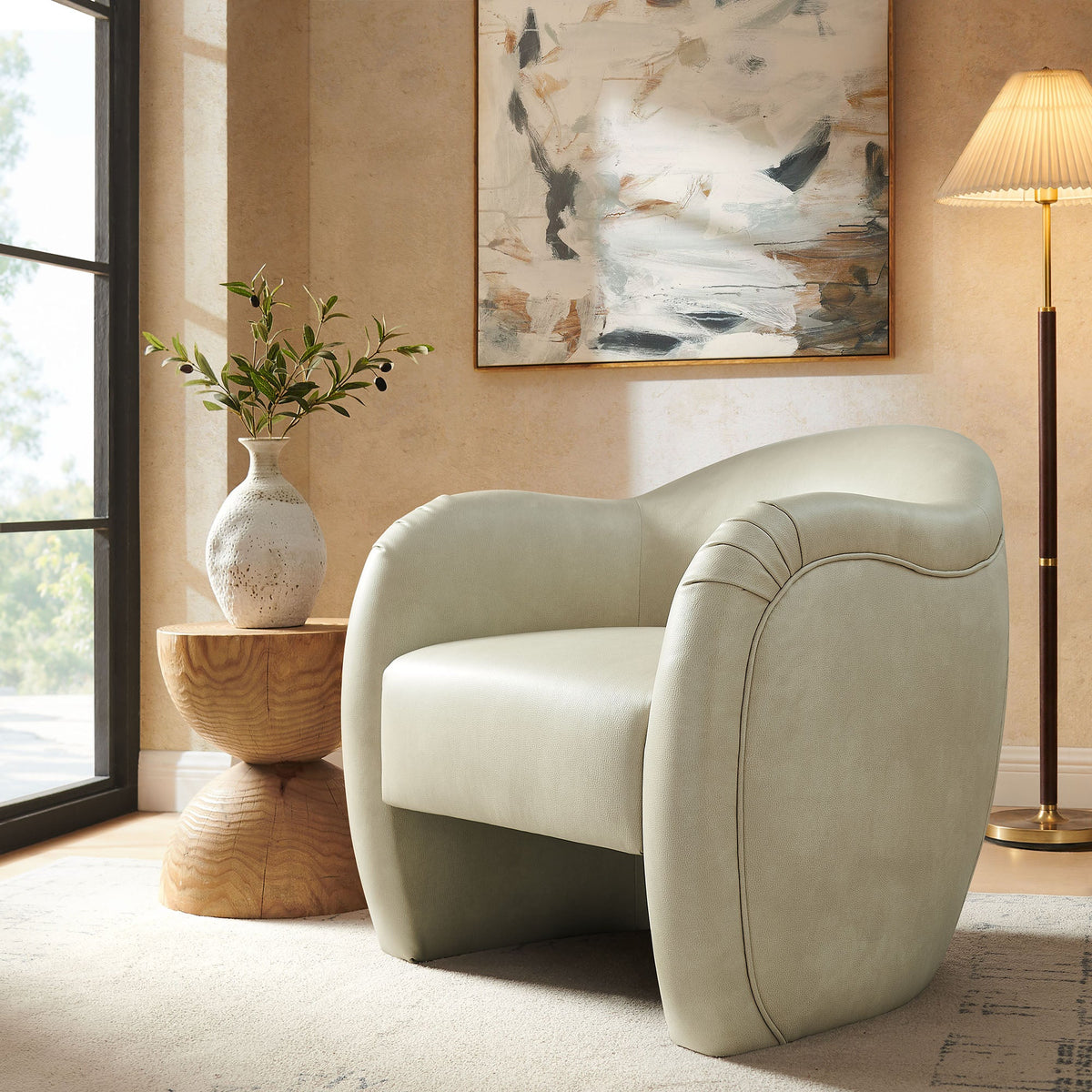 Compose Barrel Vegan Leather Accent Chair by Modway, photo 17 of 36