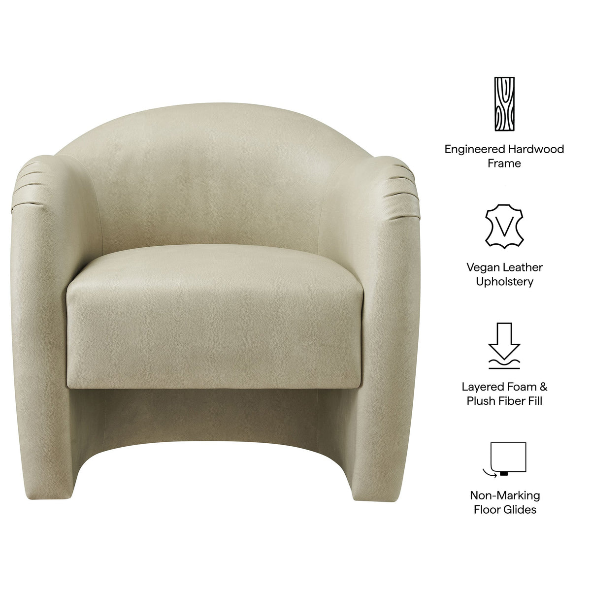 Compose Barrel Vegan Leather Accent Chair by Modway, photo 11 of 36
