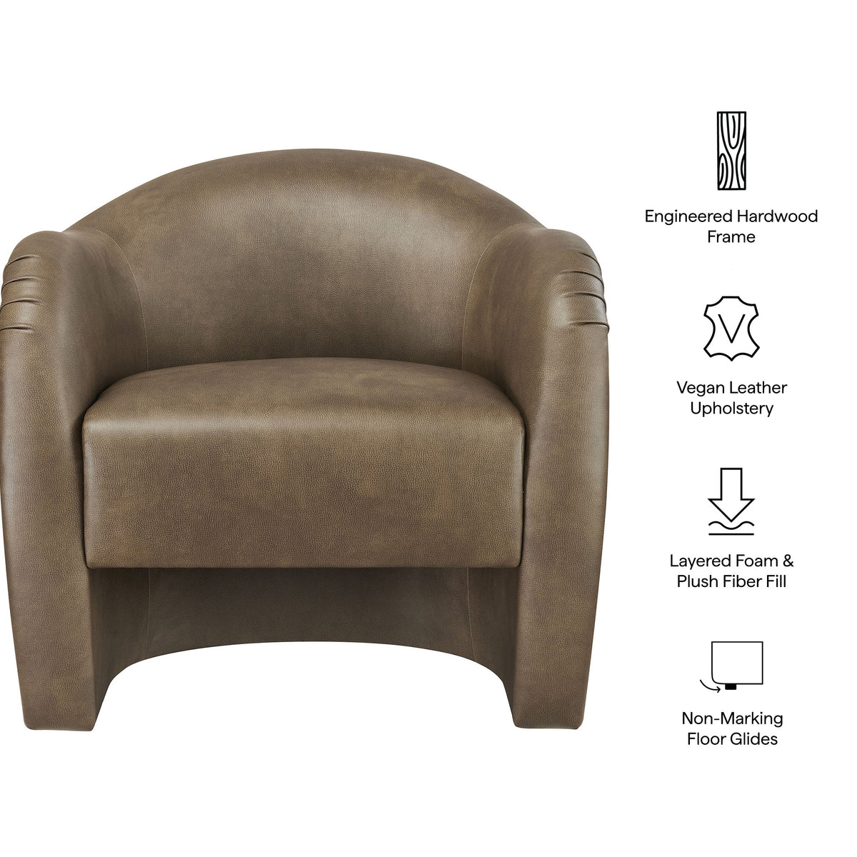 Compose Barrel Vegan Leather Accent Chair by Modway, photo 20 of 36