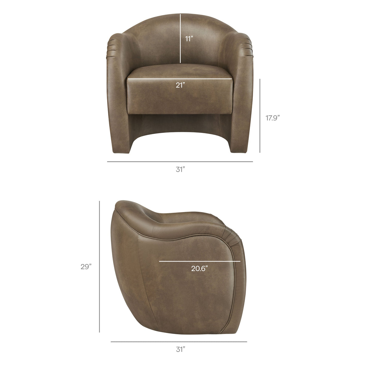 Compose Barrel Vegan Leather Accent Chair by Modway, photo 21 of 36