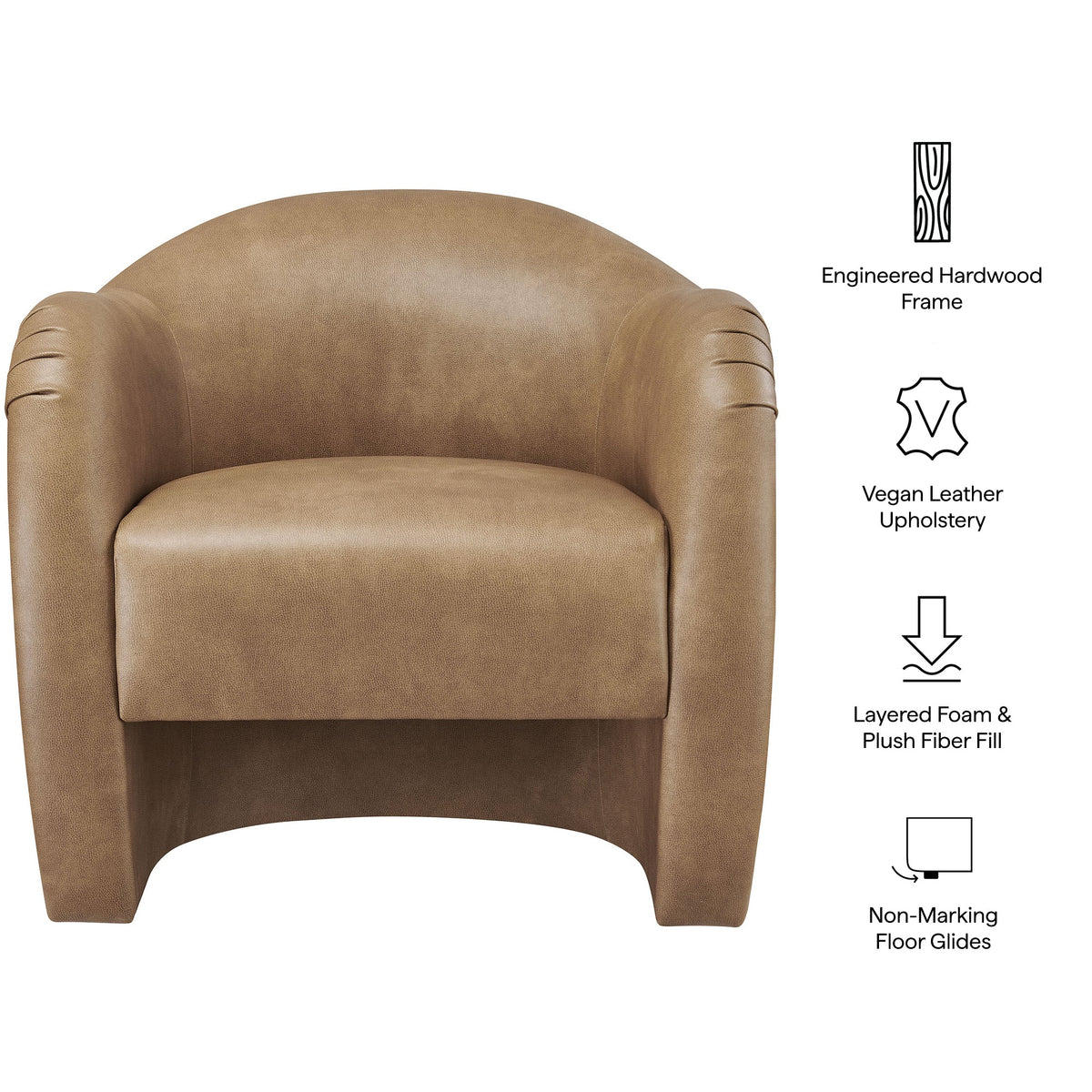 Compose Barrel Vegan Leather Accent Chair by Modway, photo 29 of 36