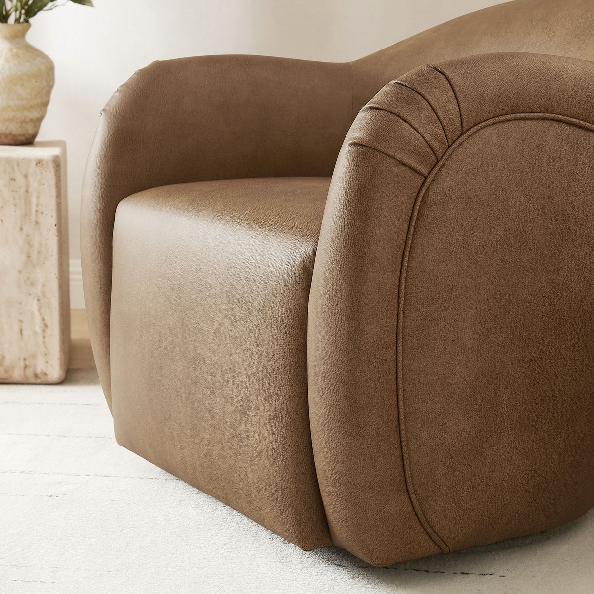Compose Barrel Vegan Leather Swivel Armchair by Modway, photo 18 of 18