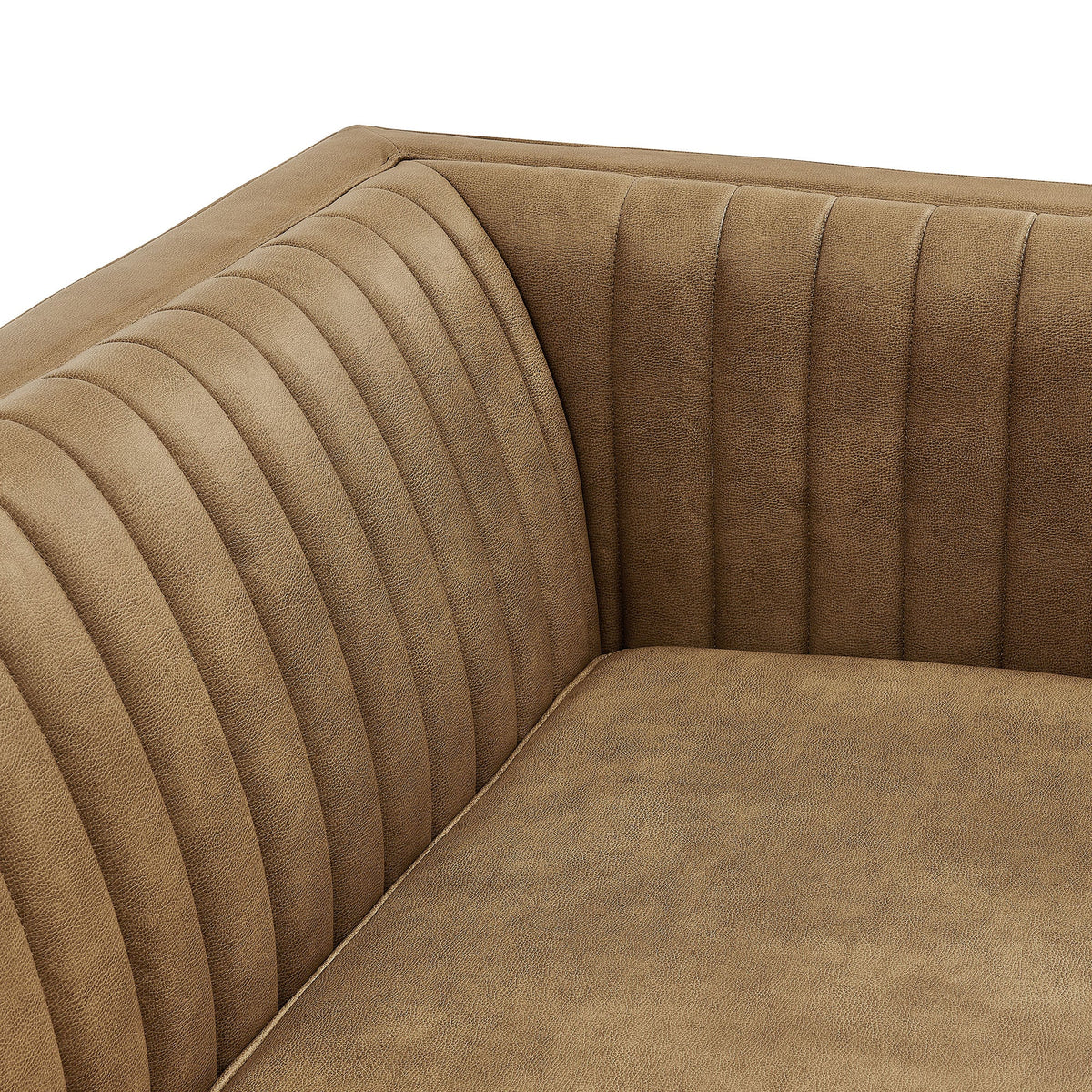Devote 93 Inch Vegan Leather Channel Tufted Sofa by Modway, photo 16 of 18