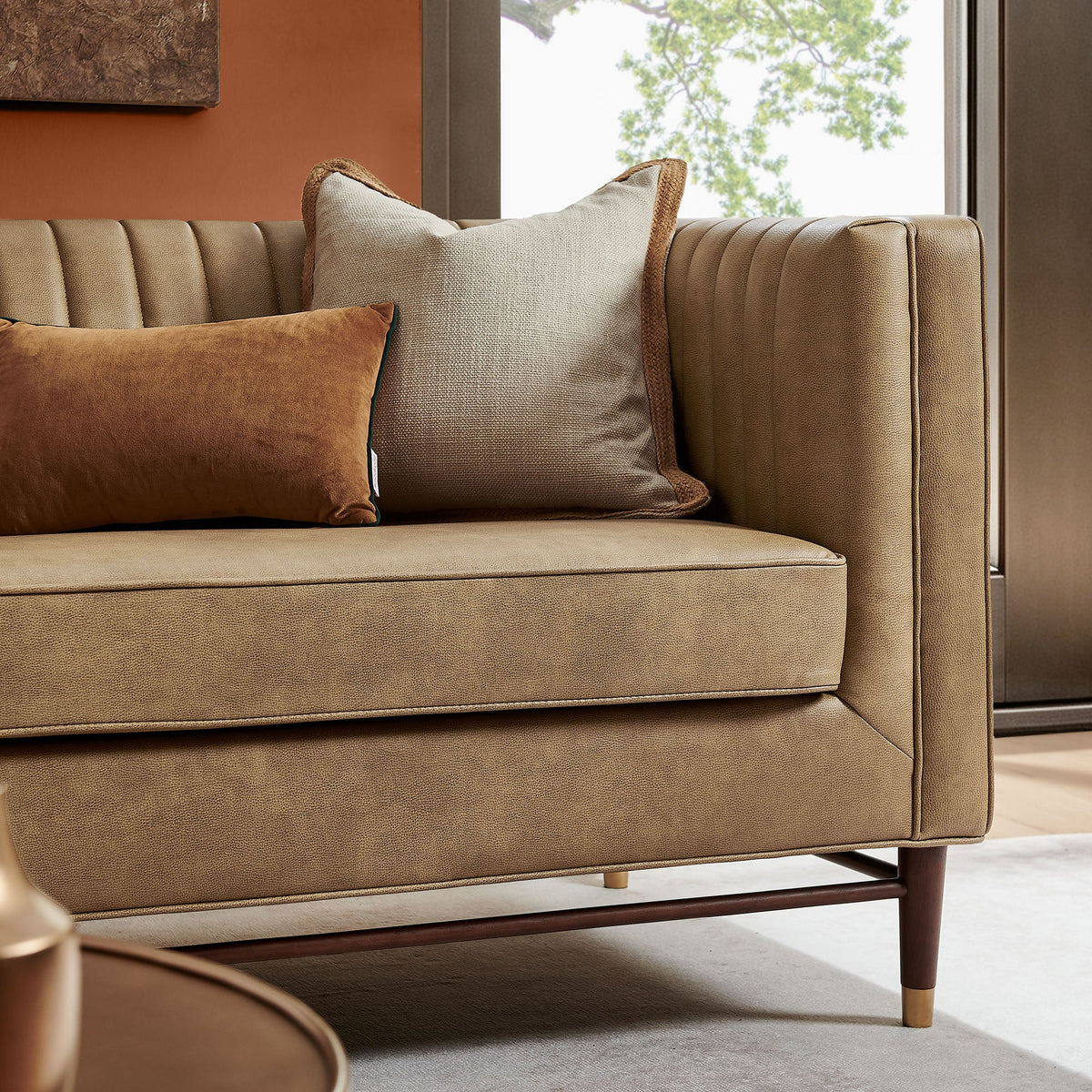 Devote 93 Inch Vegan Leather Channel Tufted Sofa by Modway, photo 18 of 18