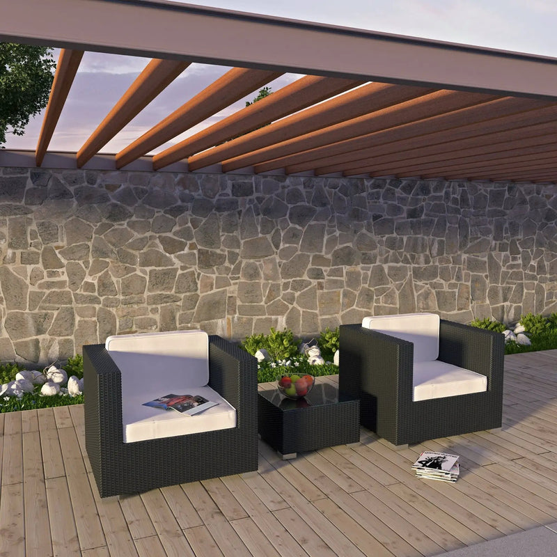 Burrow 3 Piece Outdoor Patio Sofa Set by Modway by HouseOfZazla