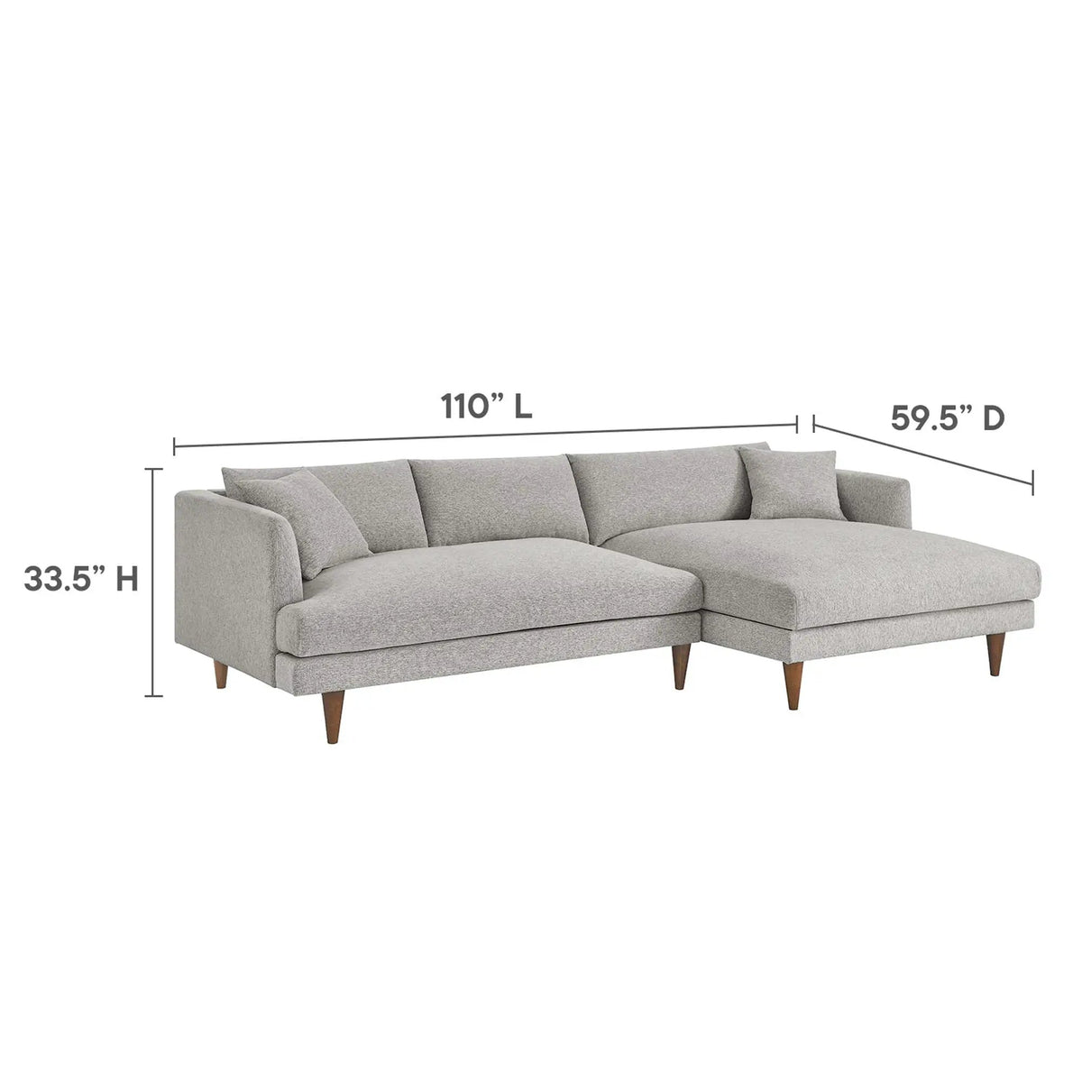 Zoya Right-Facing Down Filled Overstuffed Sectional Sofa by Modway by HouseOfZazla