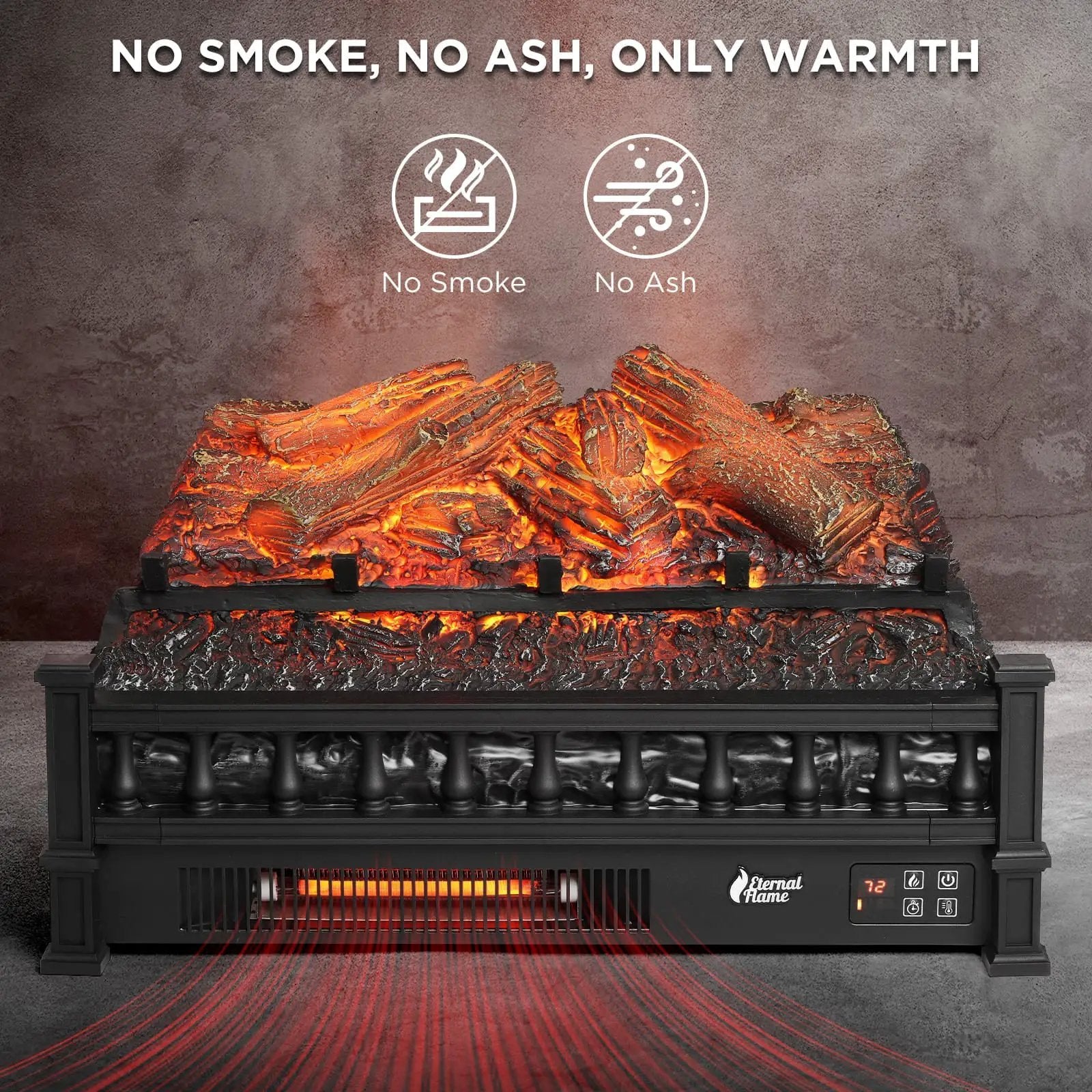 (Open) Eternal Flame EF23-LG Electric Fireplace Logs by TURBRO