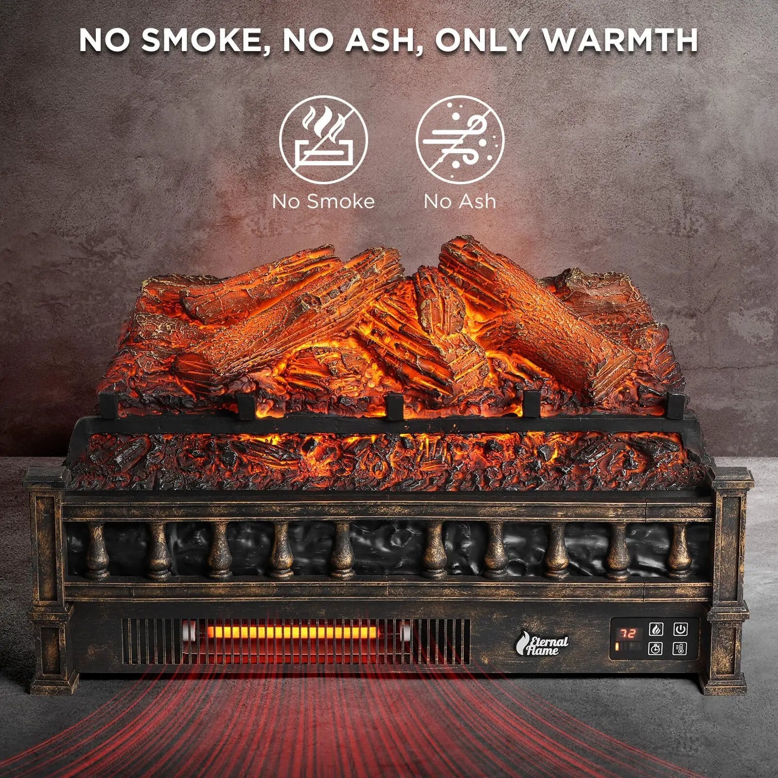 (Open) Eternal Flame EF23-LG Electric Fireplace Logs by TURBRO