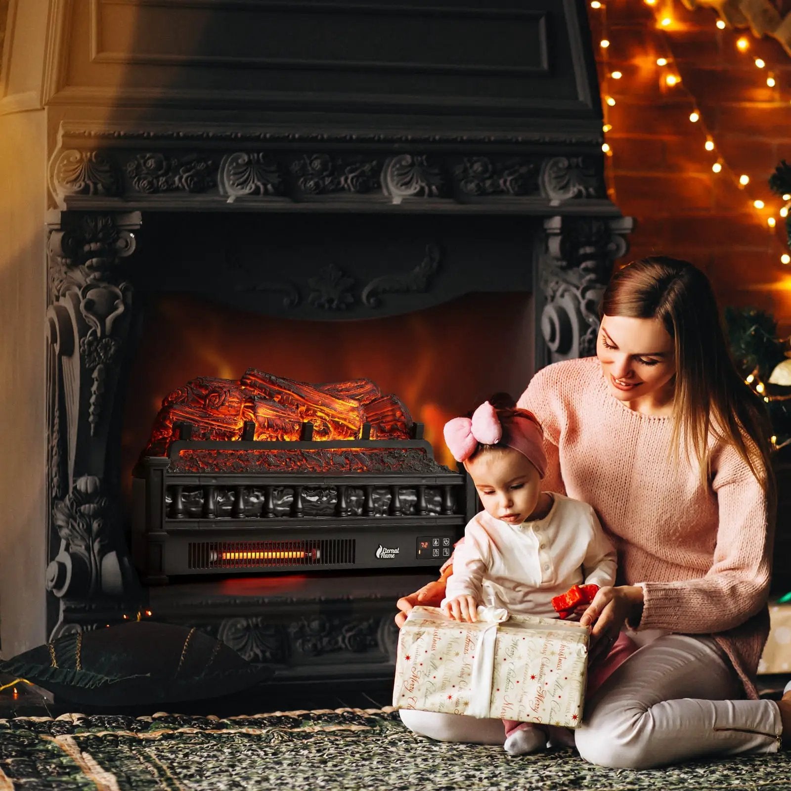 Eternal Flame EF23-PB Electric Fireplace Logs by TURBRO
