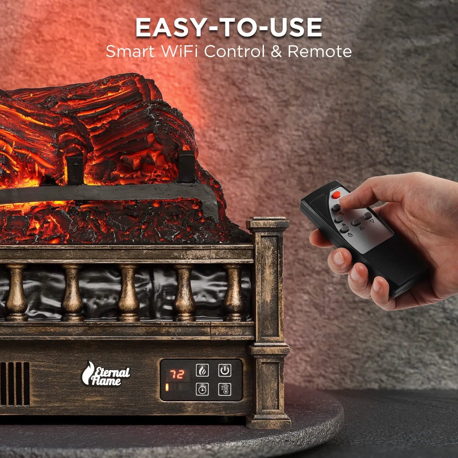 Eternal Flame EF23-PB Electric Fireplace Logs by TURBRO