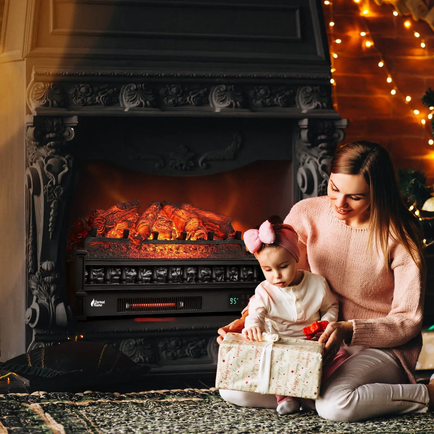 Eternal Flame EF26-PB Smart Electric Fireplace Logs, WiFi Enabled by TURBRO
