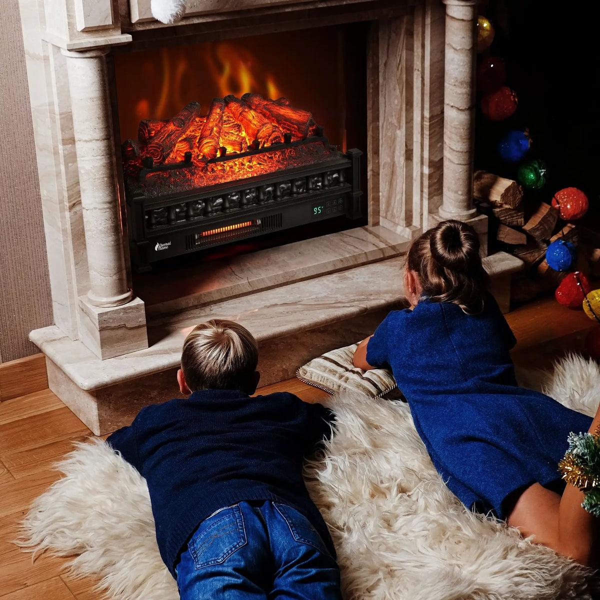 (Open Box) Eternal Flame EF26-PB Smart Electric Fireplace Logs, WiFi Enabled by TURBRO