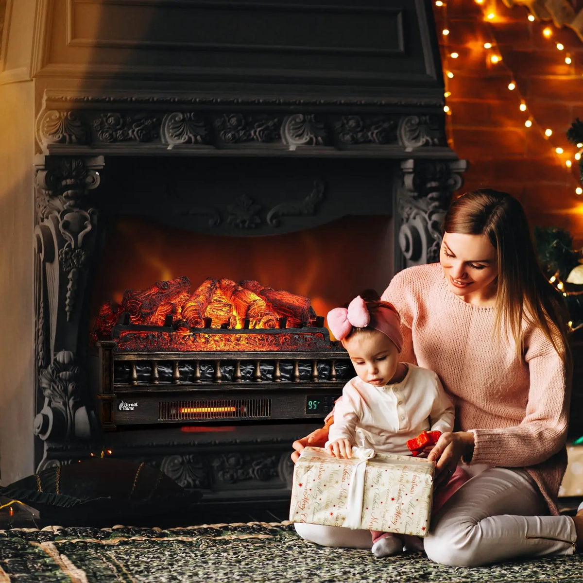 Eternal Flame EF26-PB Smart Electric Fireplace Logs, WiFi Enabled by TURBRO