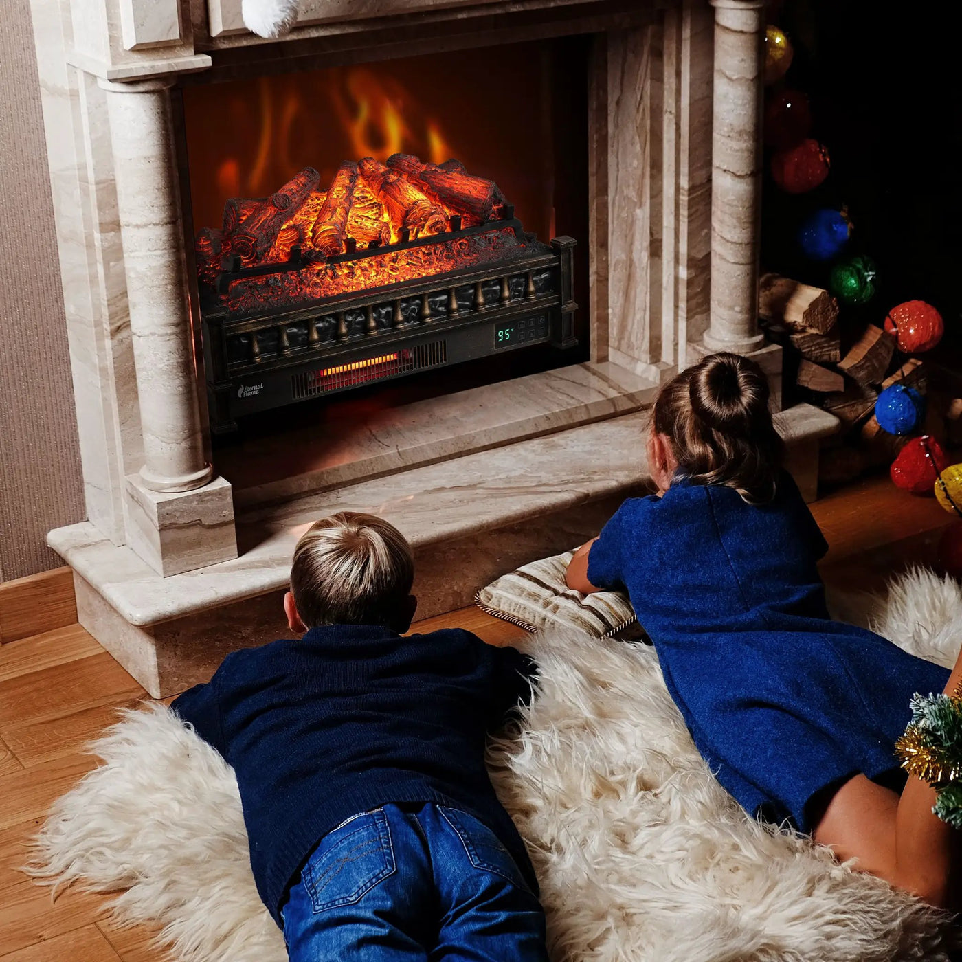 Eternal Flame EF26-PB Smart Electric Fireplace Logs, WiFi Enabled by TURBRO