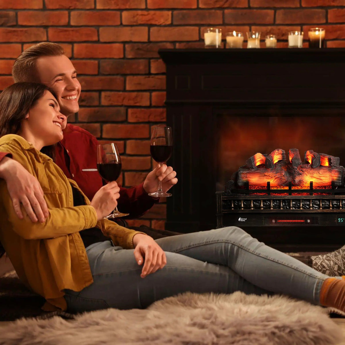 (Open Box) Eternal Flame EF30-PB Electric Fireplace Logs by TURBRO