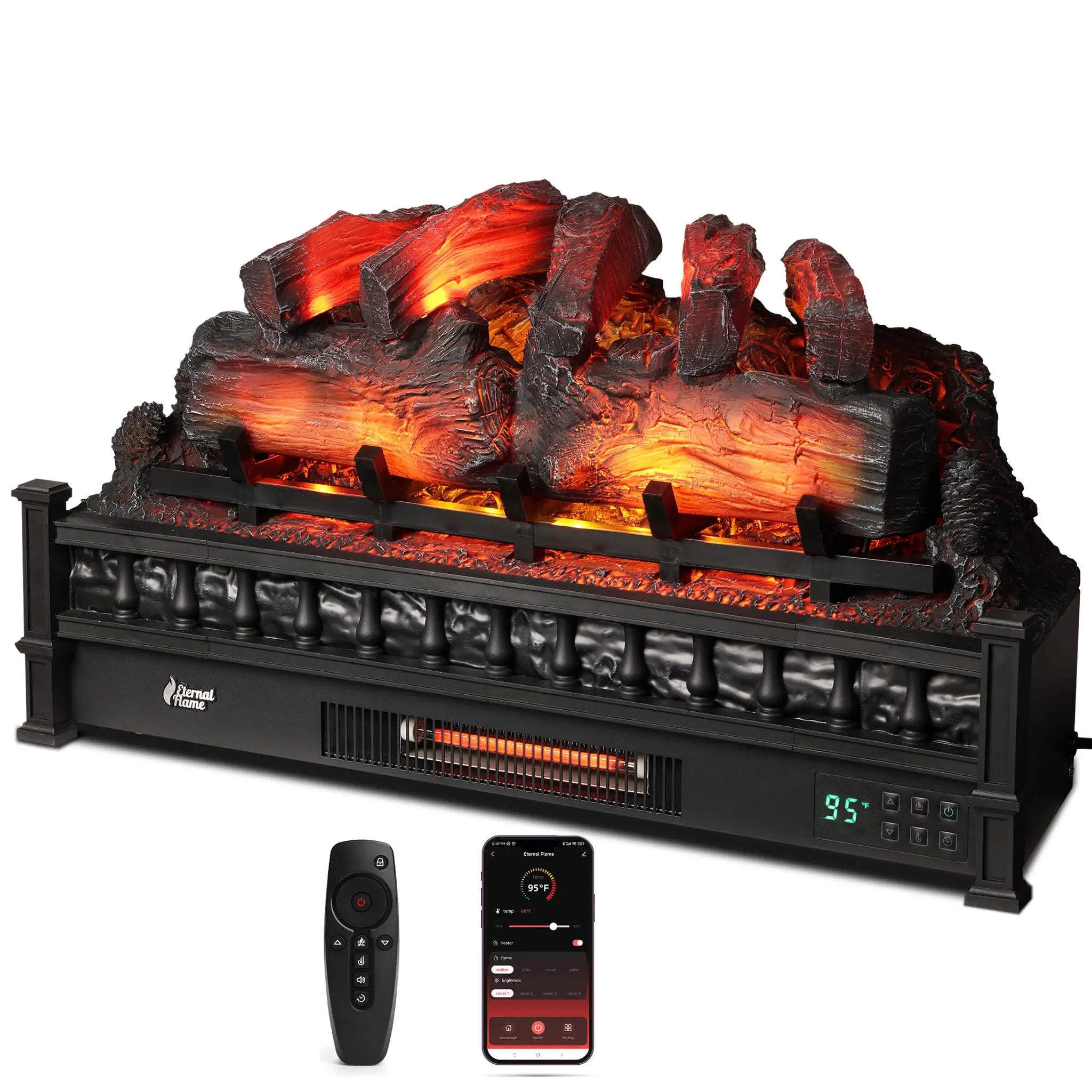 (Open Box) Eternal Flame EF30-PB Electric Fireplace Logs by TURBRO