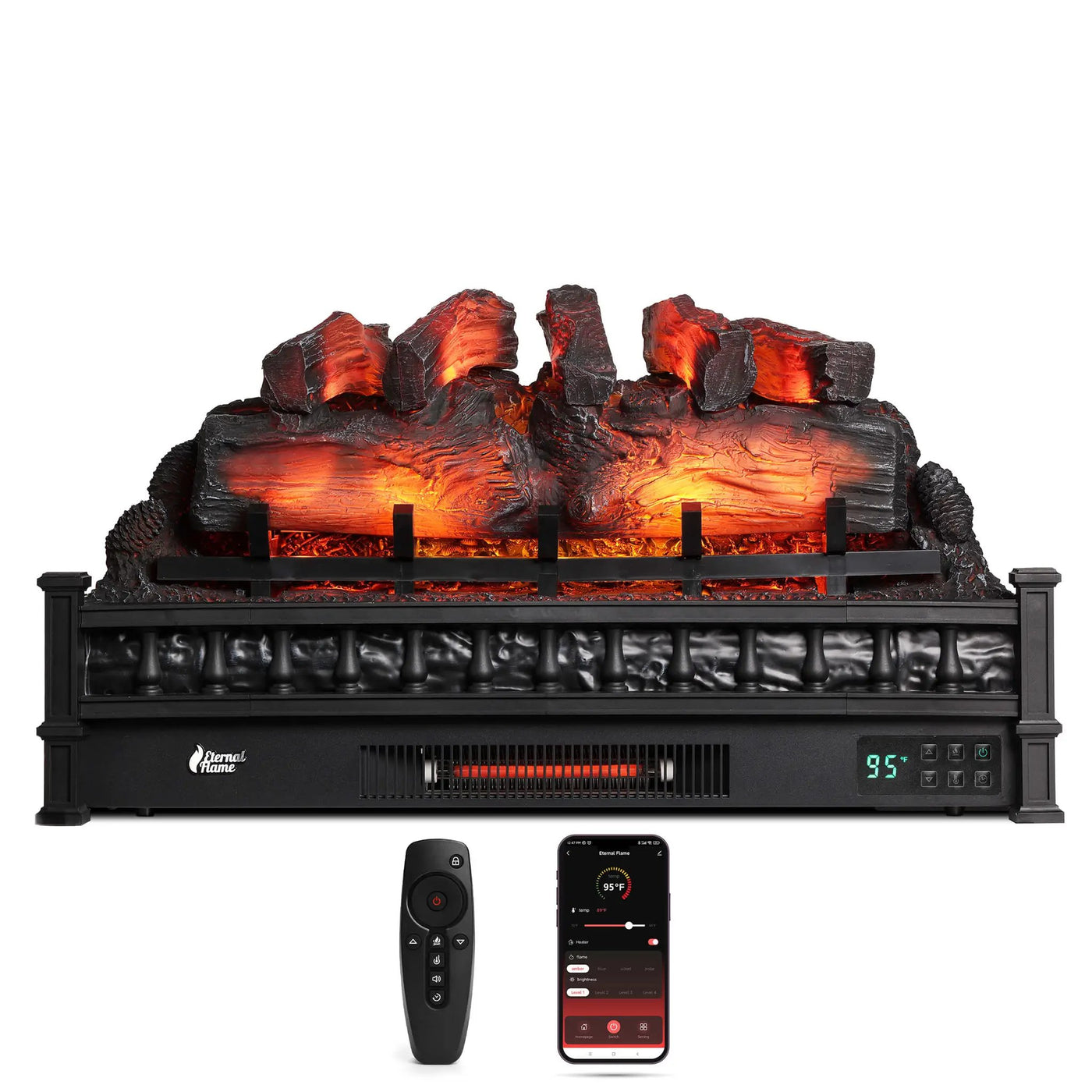 Eternal Flame EF30-PB Electric Fireplace Logs by TURBRO