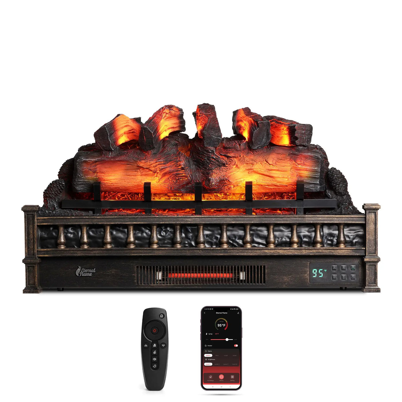 (Open Box) Eternal Flame EF30-PB Electric Fireplace Logs by TURBRO