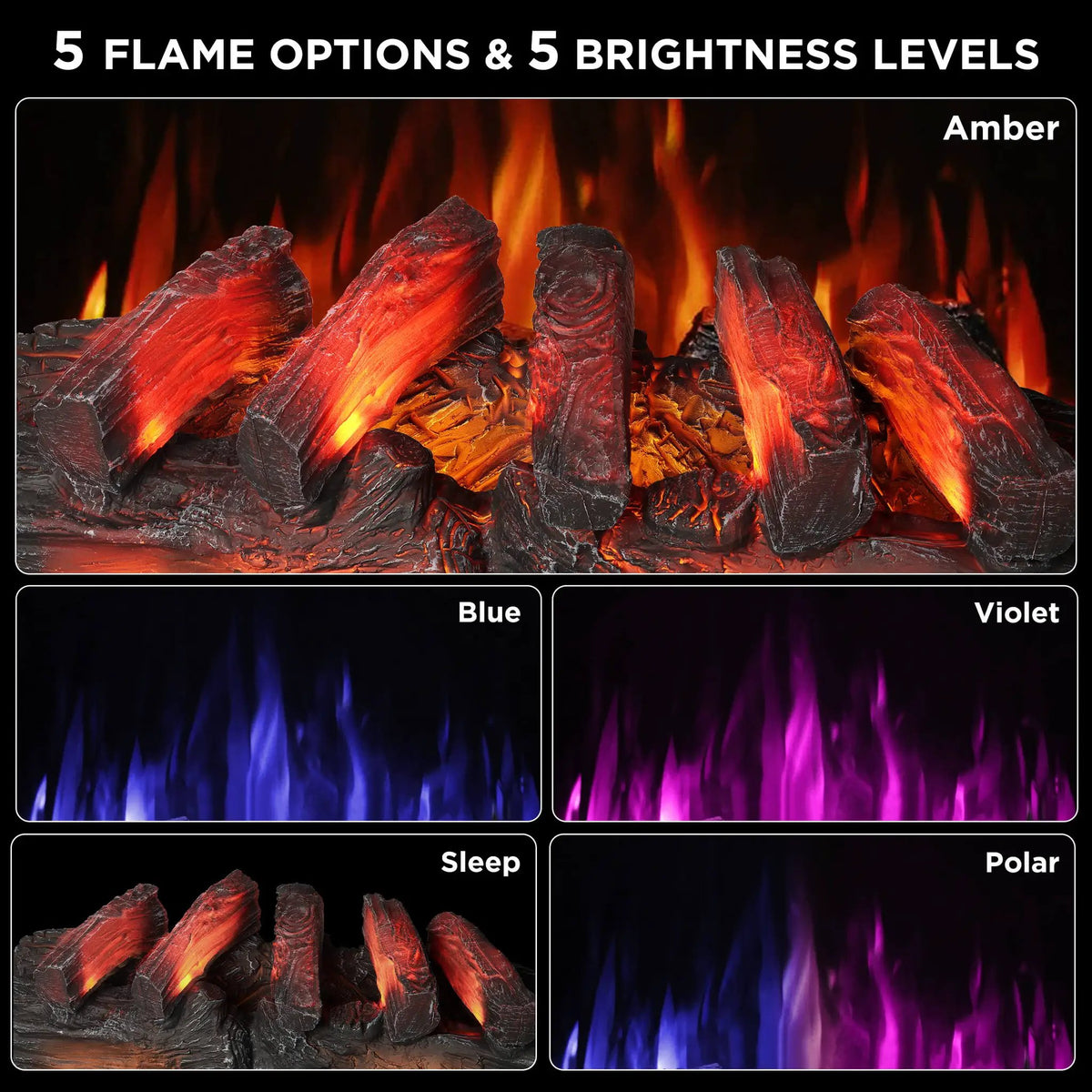 (Open Box) Eternal Flame EF30-PB Electric Fireplace Logs by TURBRO