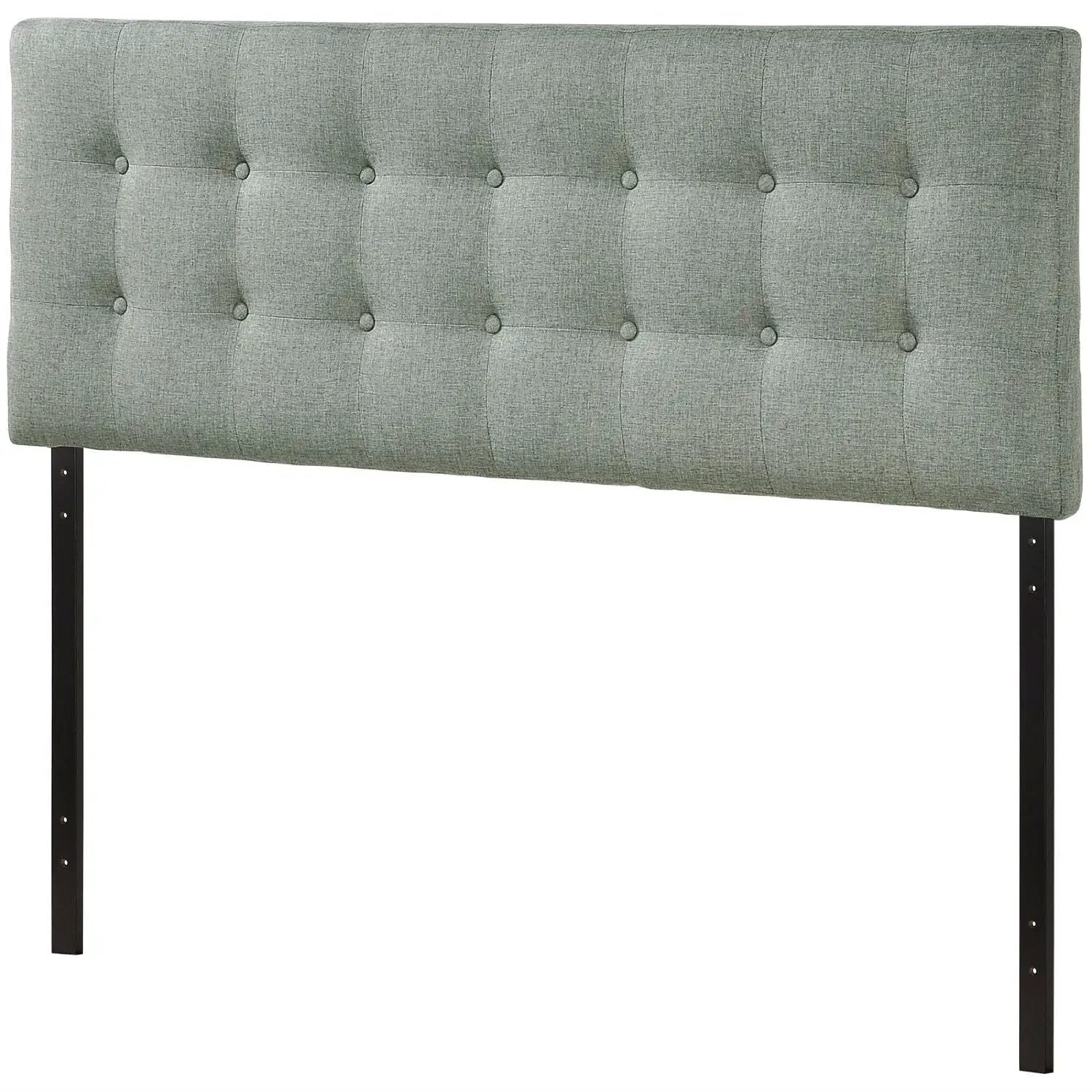 Full size Grey Fabric Button-Tufted Upholstered Headboard by HomePacific