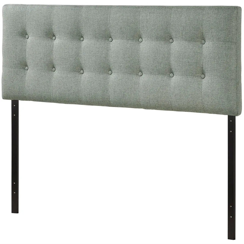 Full size Grey Fabric Button-Tufted Upholstered Headboard by HomePacific