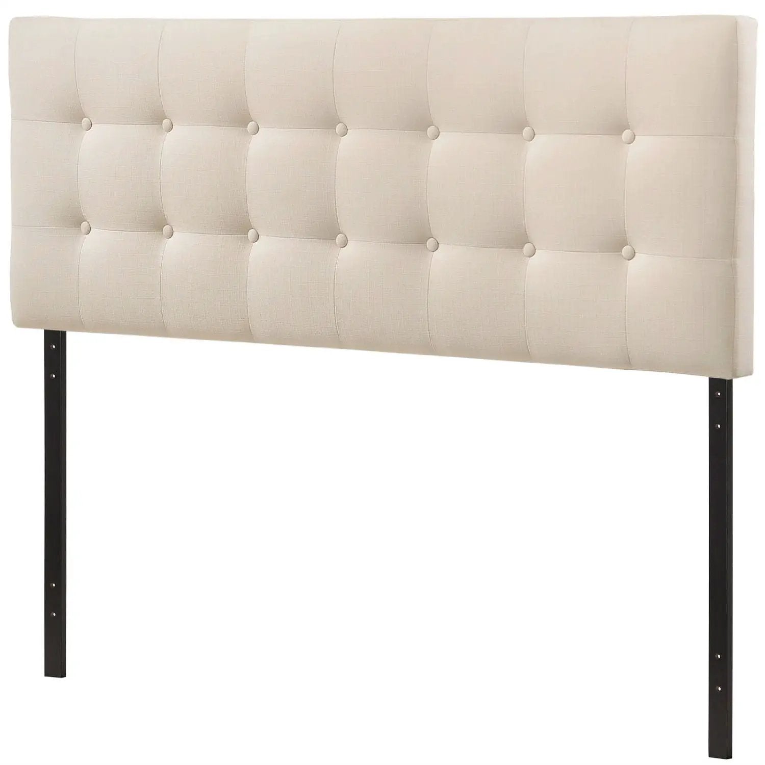 Full size Ivory Fabric Upholstered Button-Tufted Headboard by HomePacific