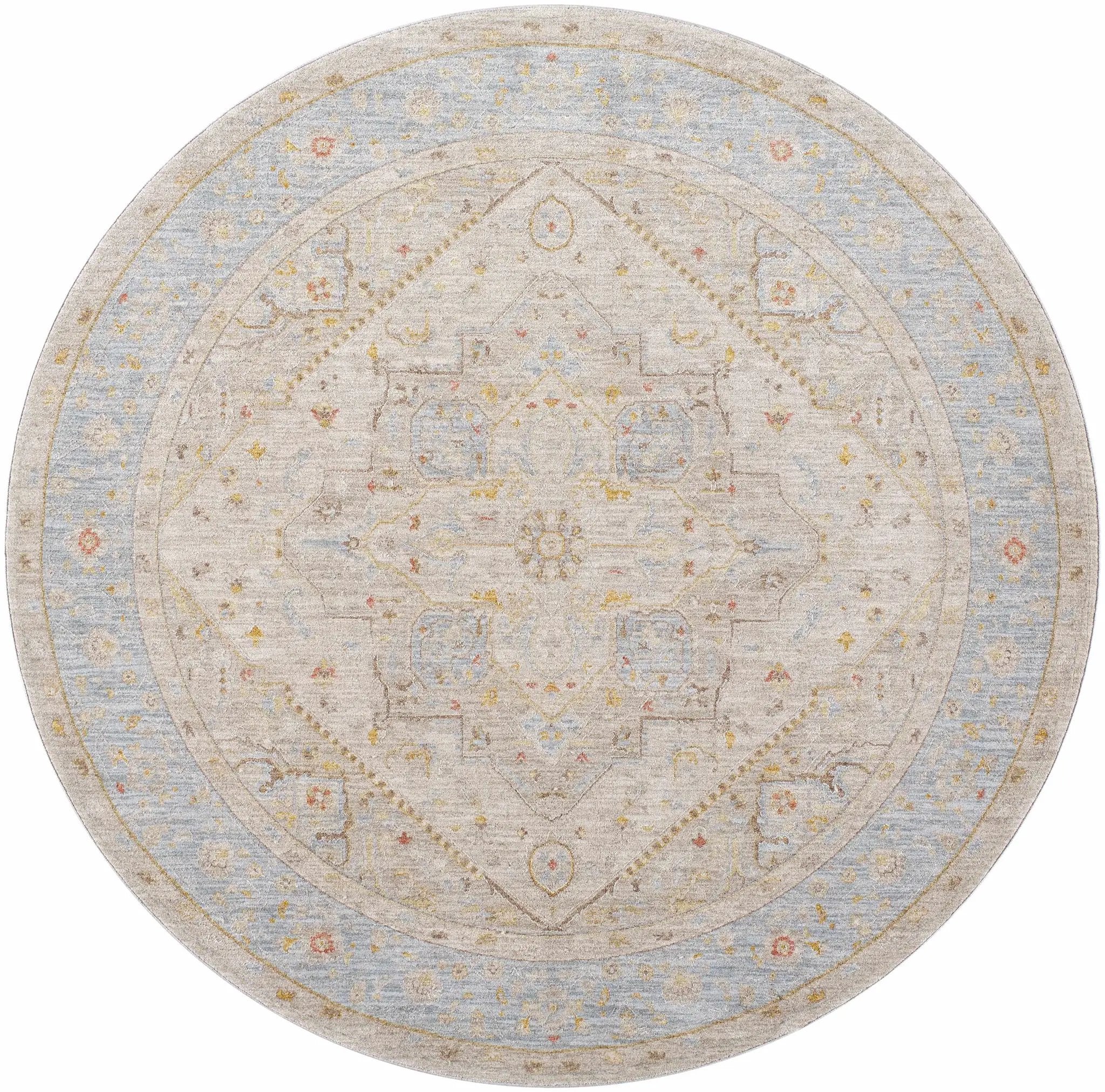 Ehan Cream Thick Luxe Oushak Rug by Boutique Rugs