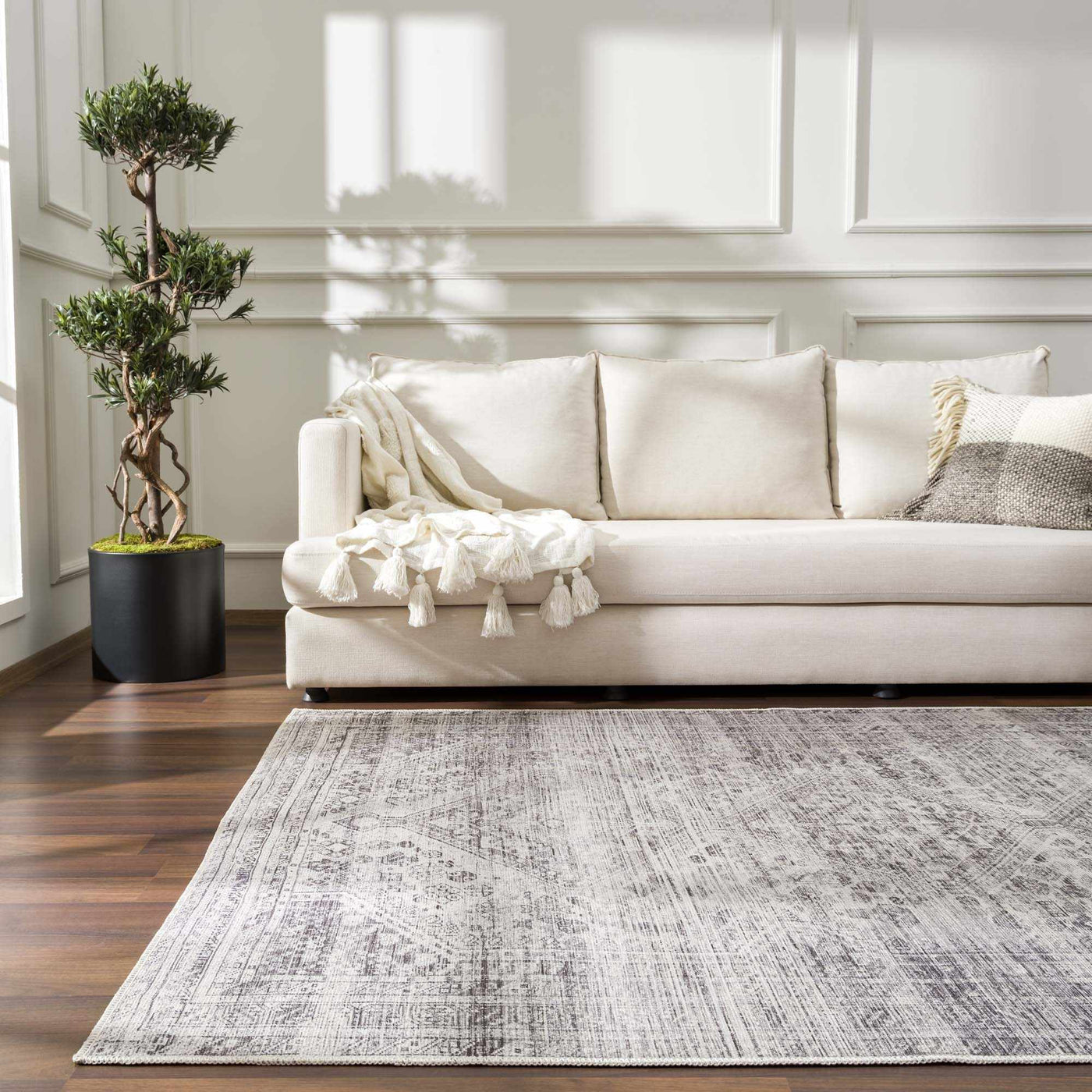 Nadie Blue Gray Medallion Area Rug - Clearance by Boutique Rugs