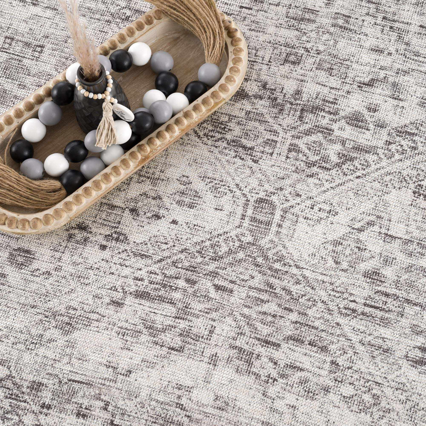 Nadie Blue Gray Medallion Area Rug - Clearance by Boutique Rugs