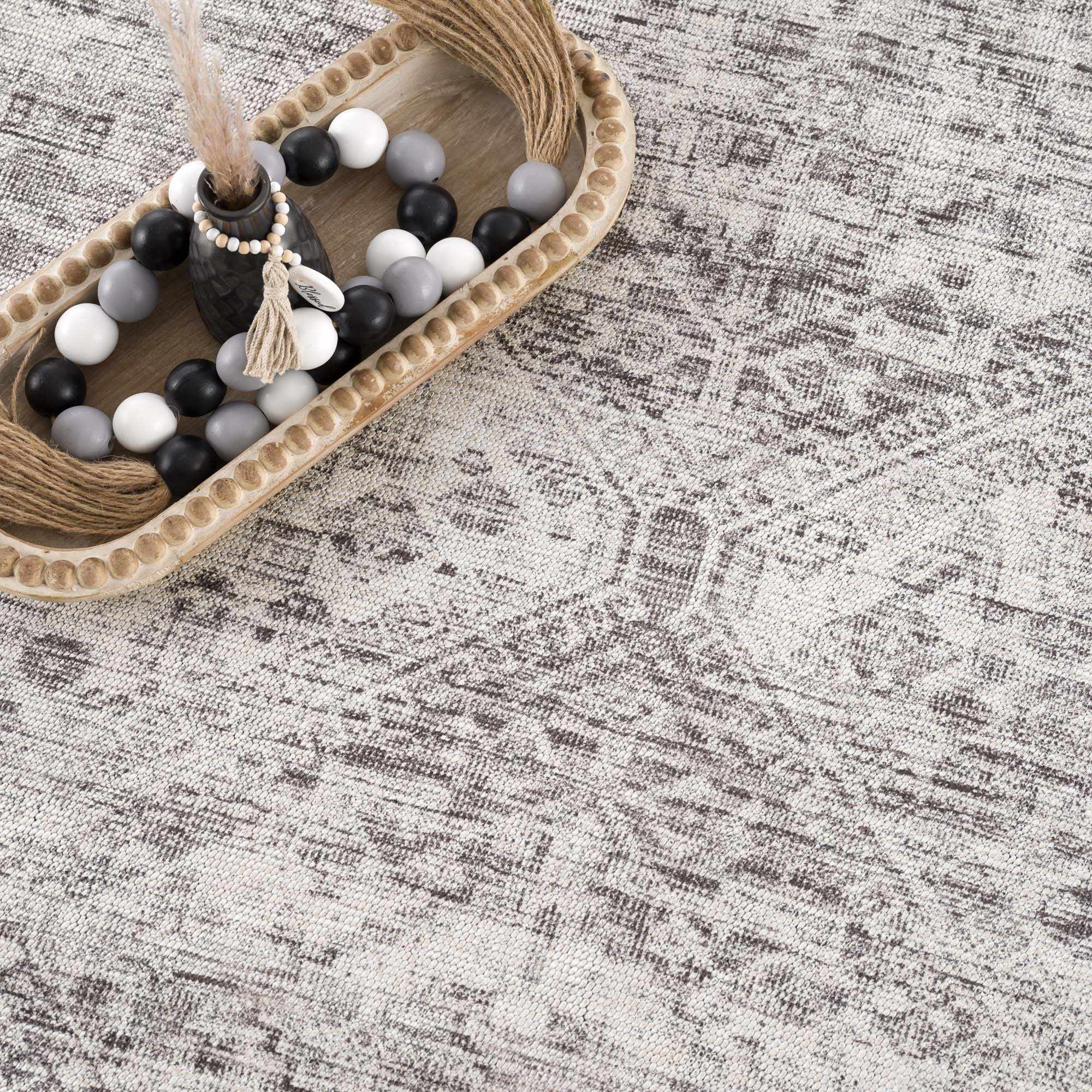 Nadie Blue Gray Medallion Area Rug - Clearance by Boutique Rugs