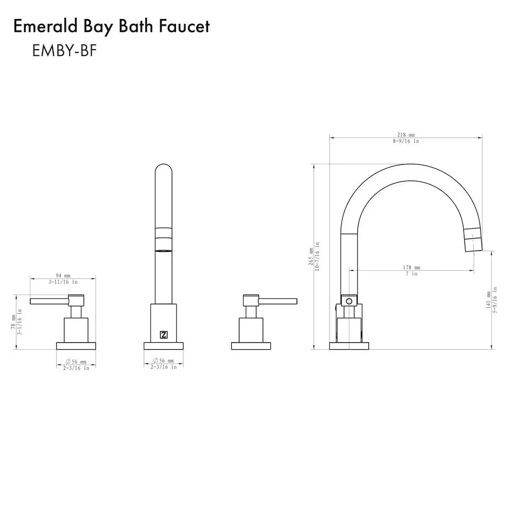 ZLINE Emerald Bay Bath Faucet EMBY-BF-BN by Farmhouse Kitchen and Bath
