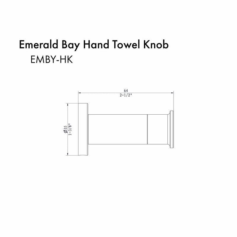 ZLINE Emerald Bay Towel Hook EMBY-HK-MB by Farmhouse Kitchen and Bath