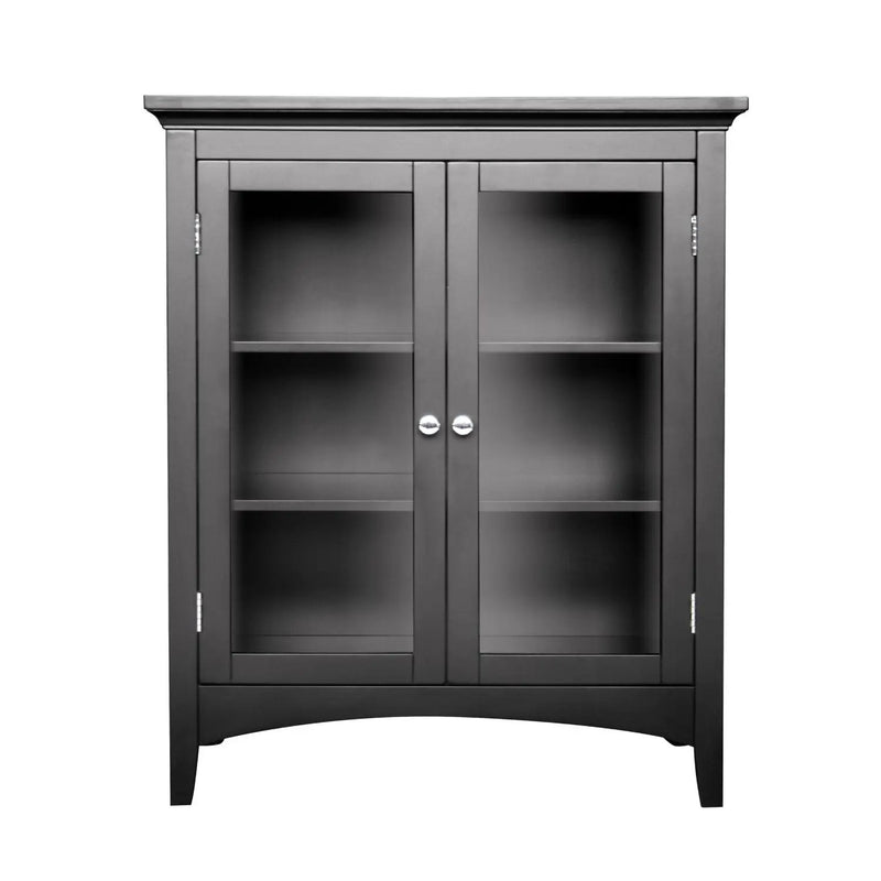 Dark Espresso Freestanding Bathroom Floor Cabinet with Storage Shelves by HomePacific
