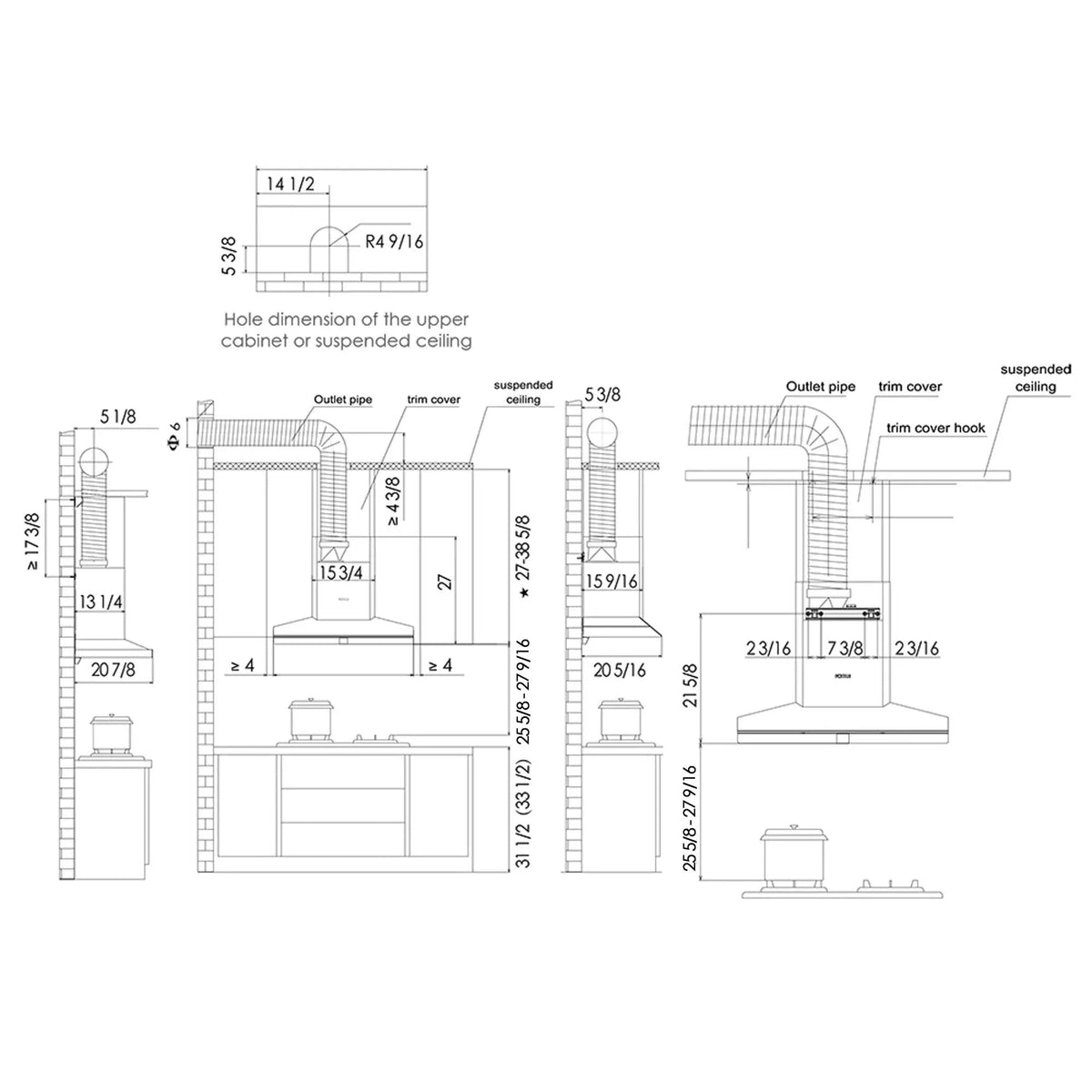 36" Wall Mount Perimeter Vent Series | EMG9030, dimensions drawing 2