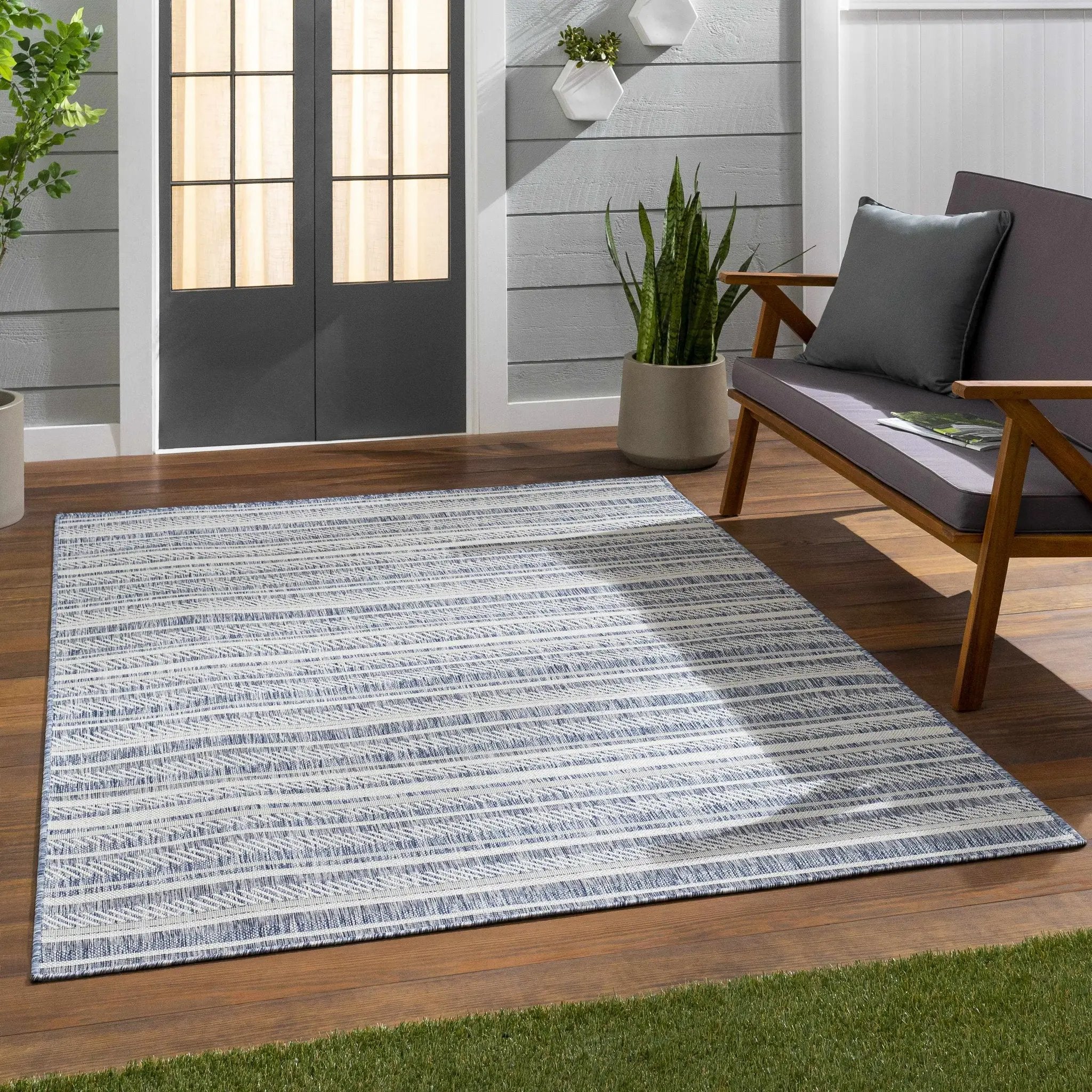 Emirgazi Striped Nordic Outdoor Rug by Boutique Rugs