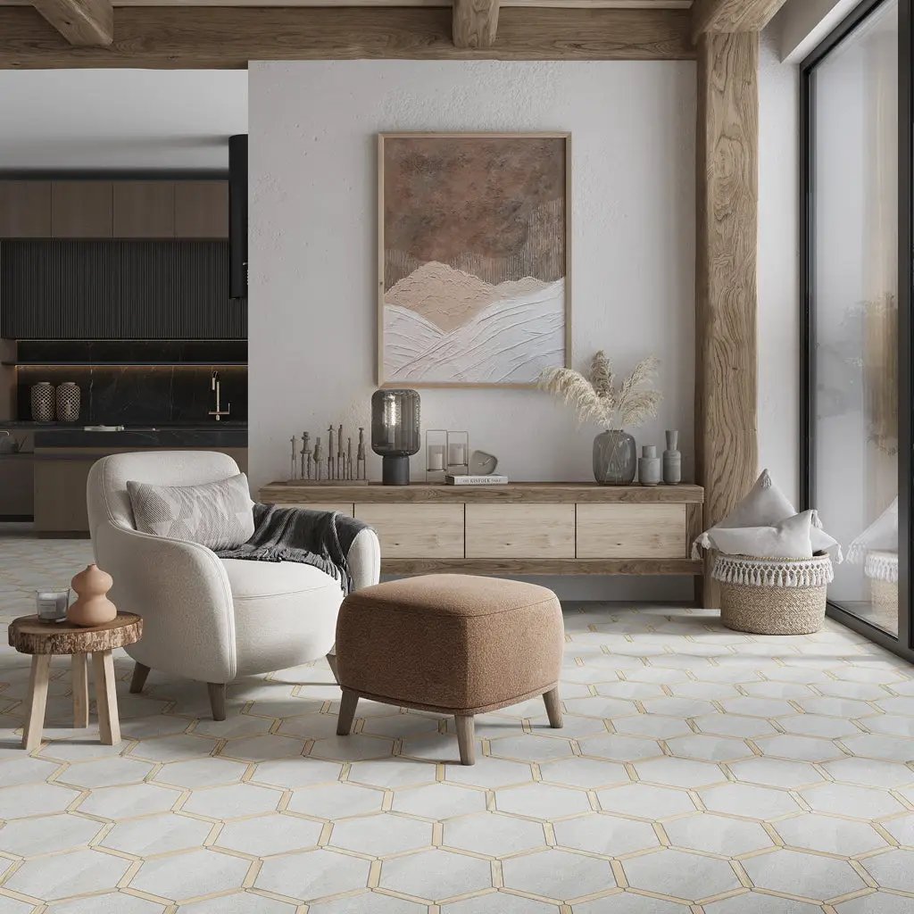 Cloud Gray Brown 9x10 Matte Hexagon Porcelain Tile (18 pack, 8.07 sq ft/case) by Apollo Tile