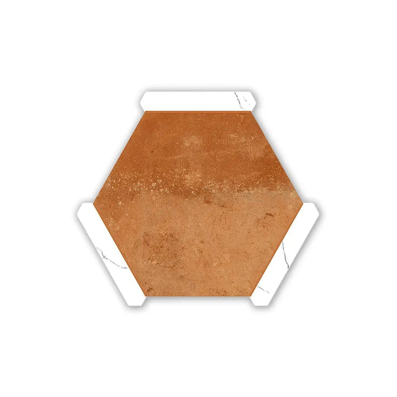 Terra Mauve White 9x10 Matte Hexagon Porcelain Tile (18 pack, 8.07 sq ft/case) by Apollo Tile