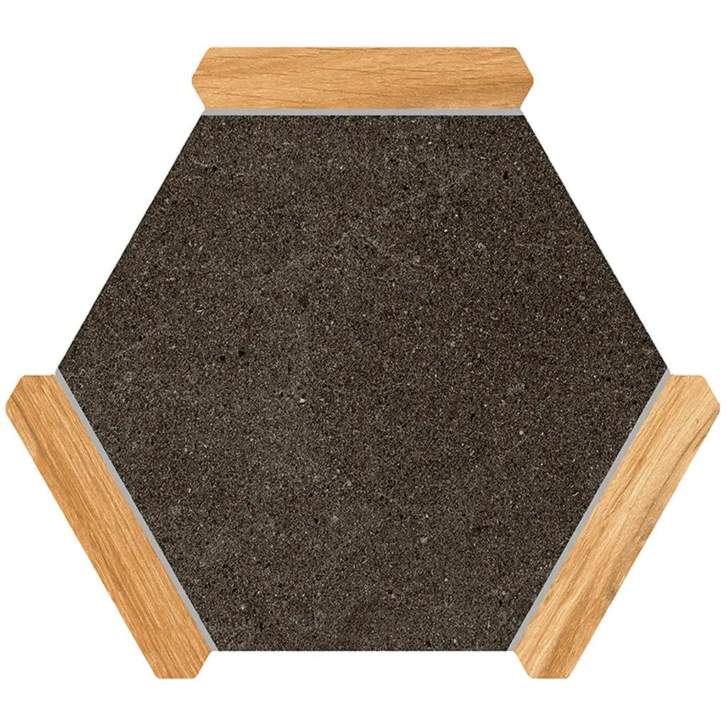 Jet Black Brown 9x10 Matte Hexagon Porcelain Tile (18 pack, 8.07 sq ft/case) by Apollo Tile
